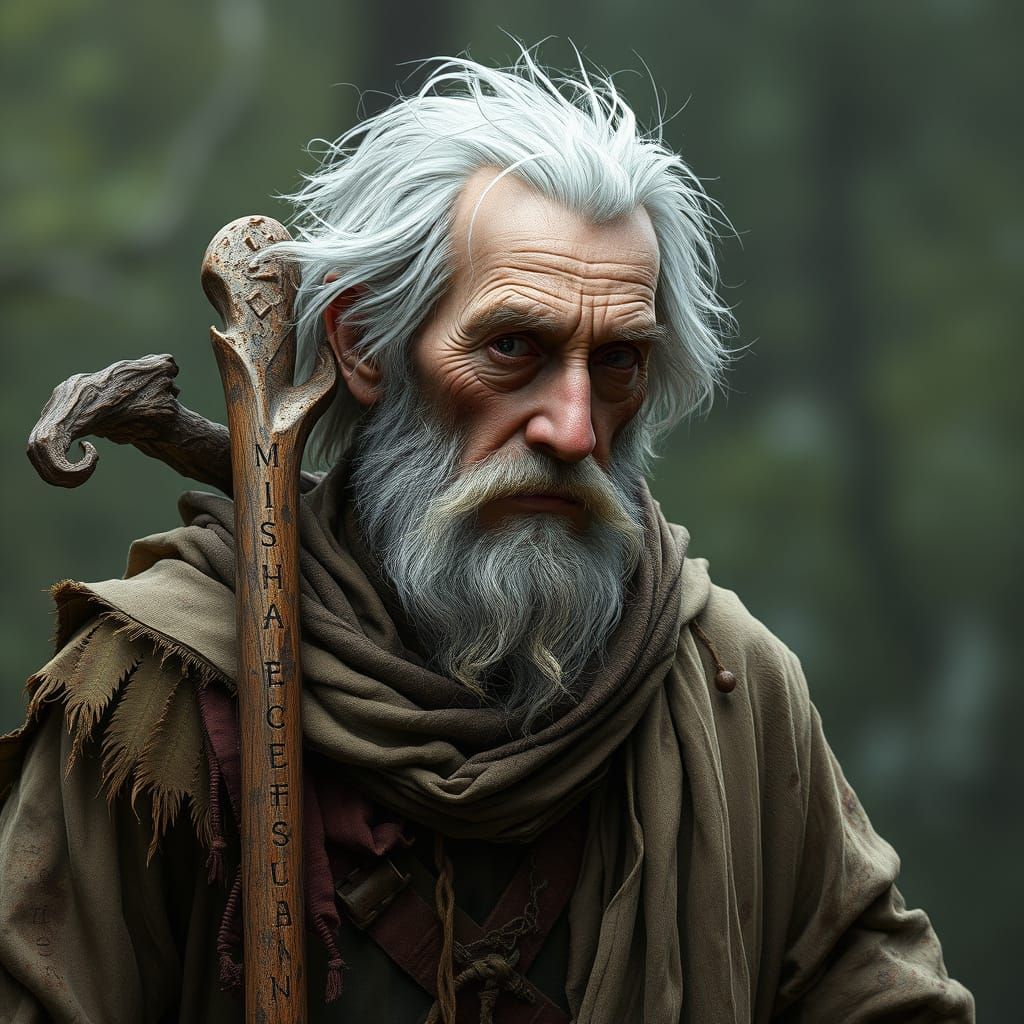 Weathered Fantasy Wanderer in Earth-Toned Robes