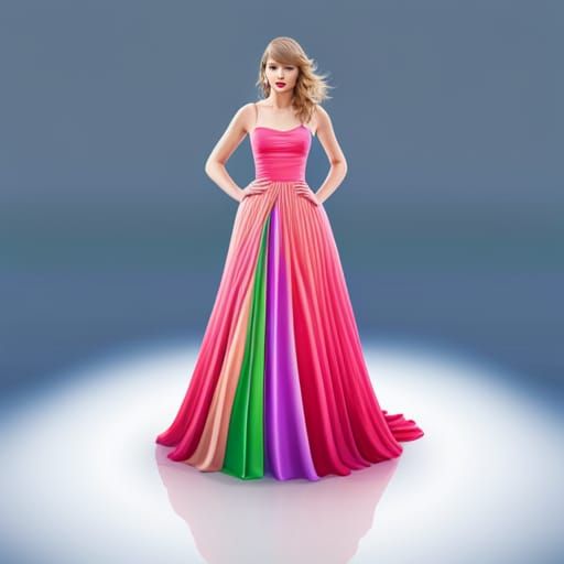 Taylor Swift in Candy Art Style Gown