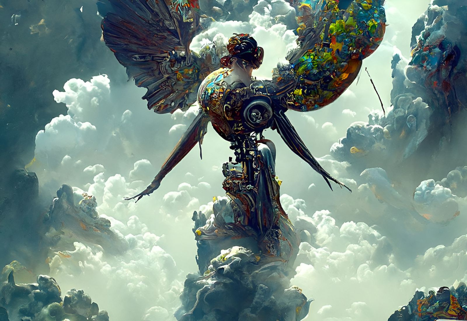 Mechanical Angel's Descent from Heaven