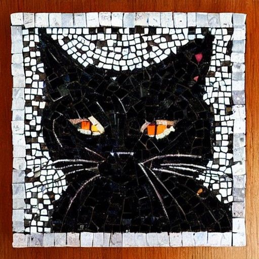 Black Cat Mosaic Art