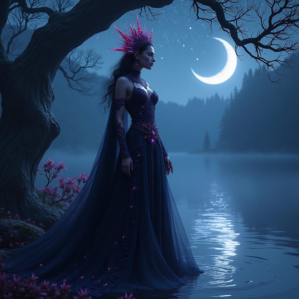 Dark Goddess in Mystical Realm Matte Painting