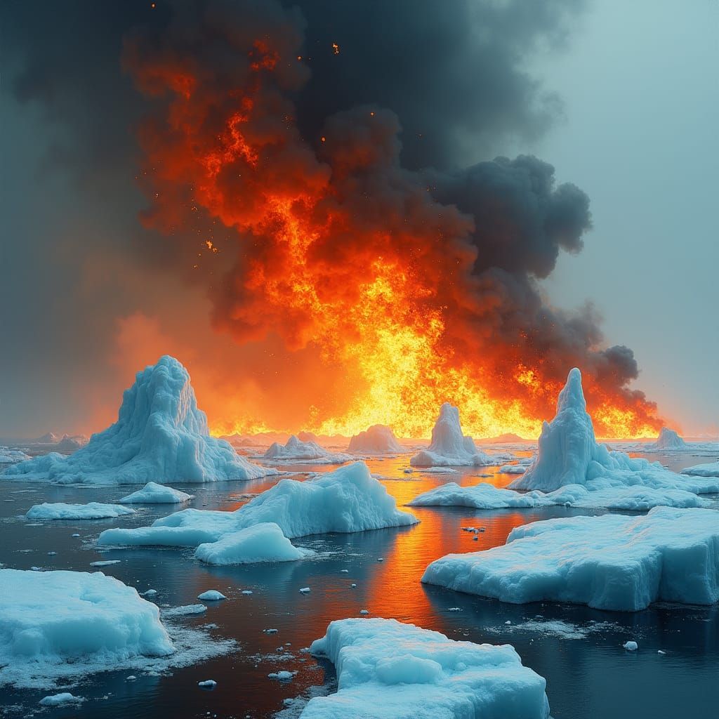 Fire and ice clashing together