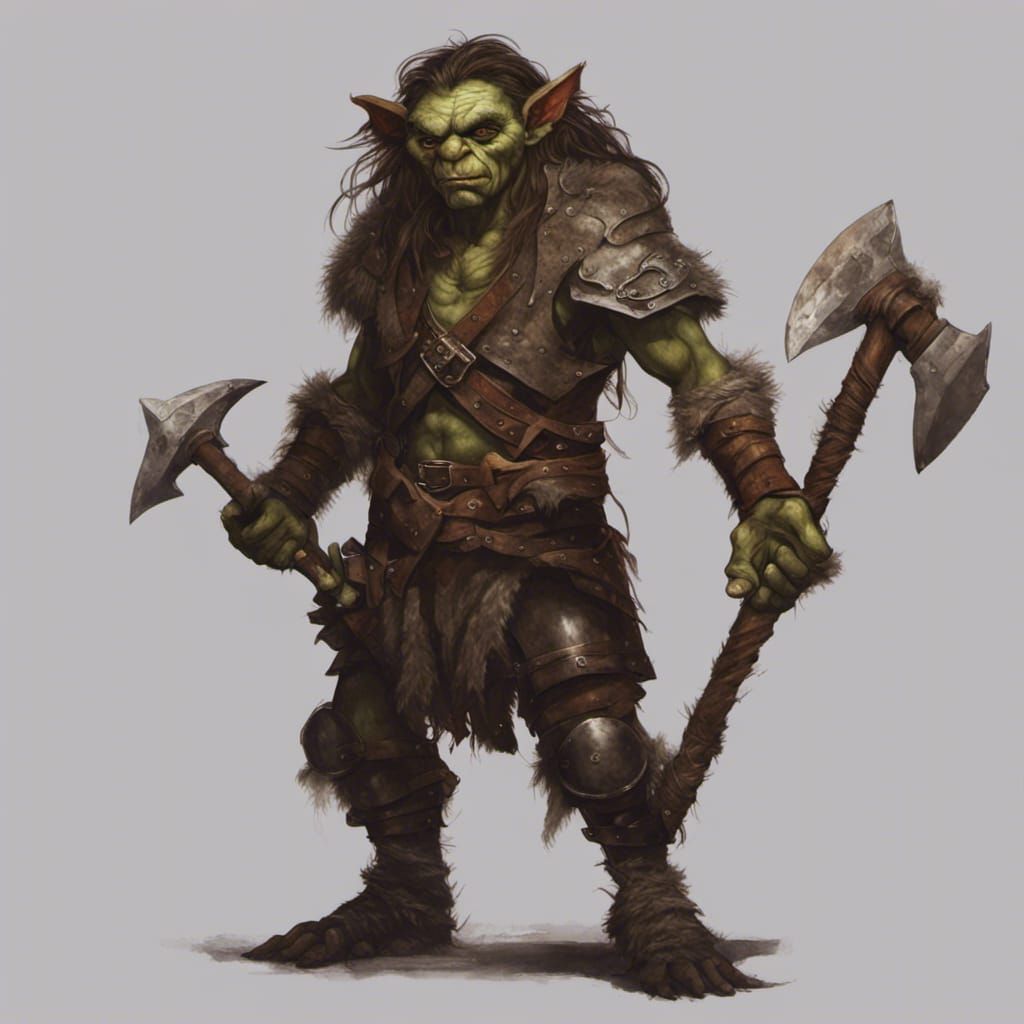 Detailed Goblin Warrior in Dark Fantasy Style
