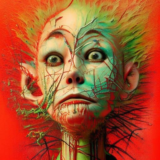 Intricate Horror Fantasy Art in Pop Art Style