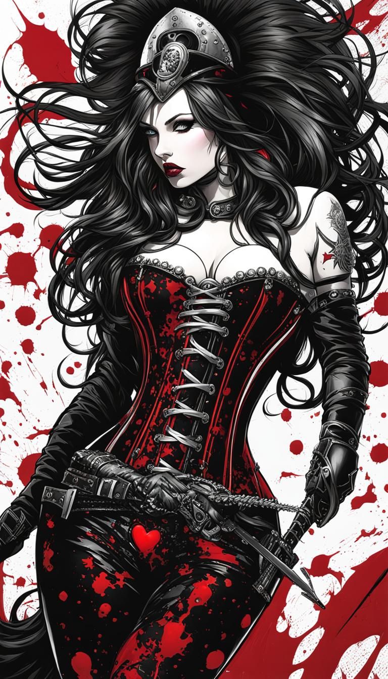 Deranged Queen of Hearts in Burlesque Fine Art