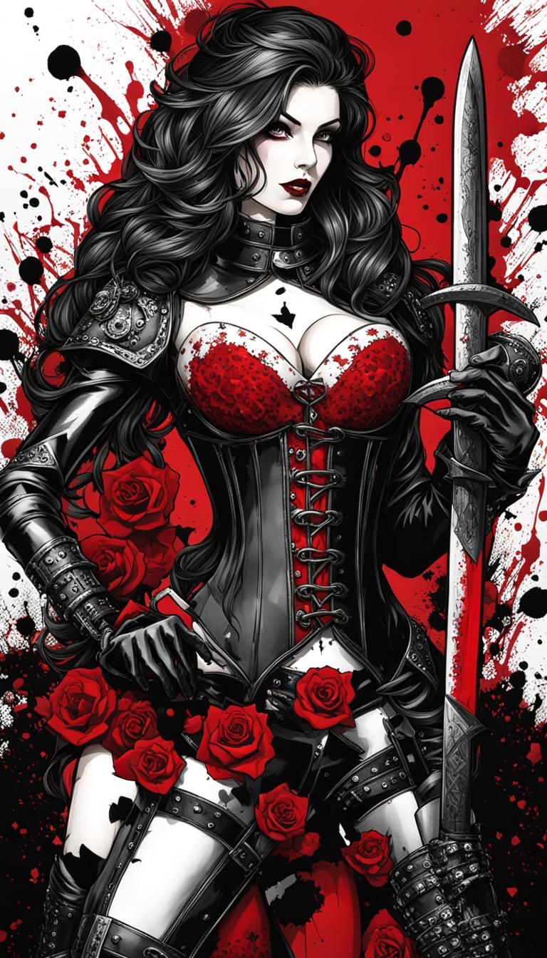 Dark Surreal Portrait with Latex Corset