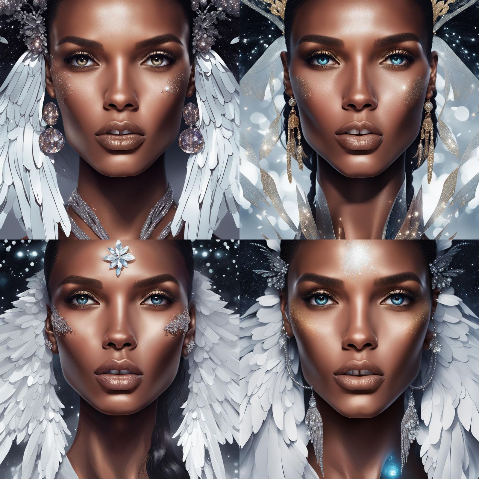 Ethereal Supermodels with Wings and Halos