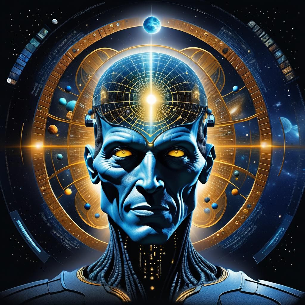 Futuristic Knowledge Hub: A Surreal Fusion of Art and Tech