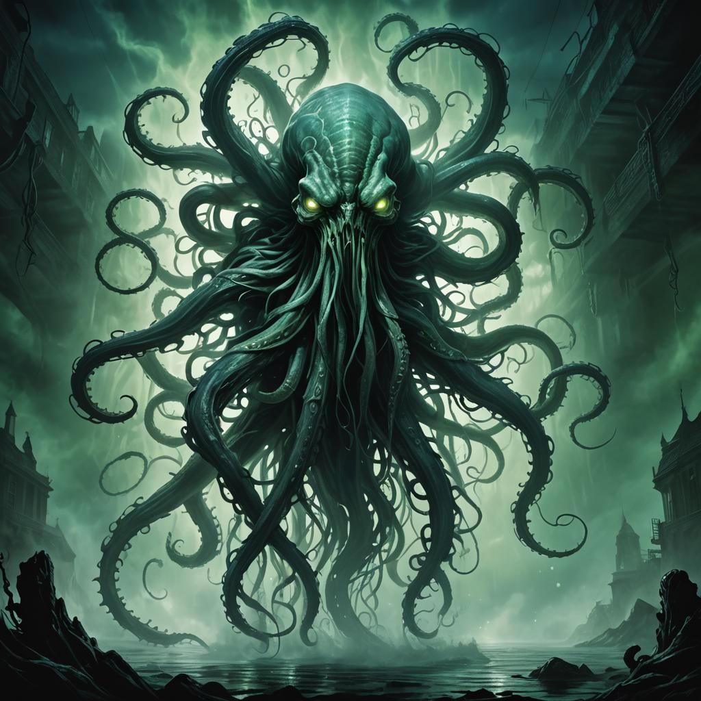 Tentacled Horror Emerges from Shadows in Dark Fantasy