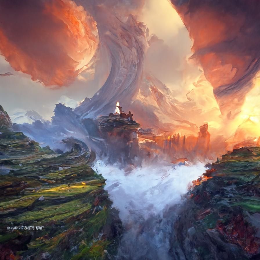 Hyperdetailed Spiraling Landscape Painting on Artstation