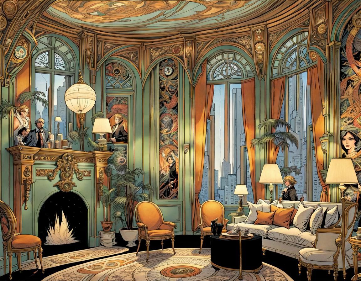 Comic Book Art Nouveau Panels by Doran, Kaluta & More