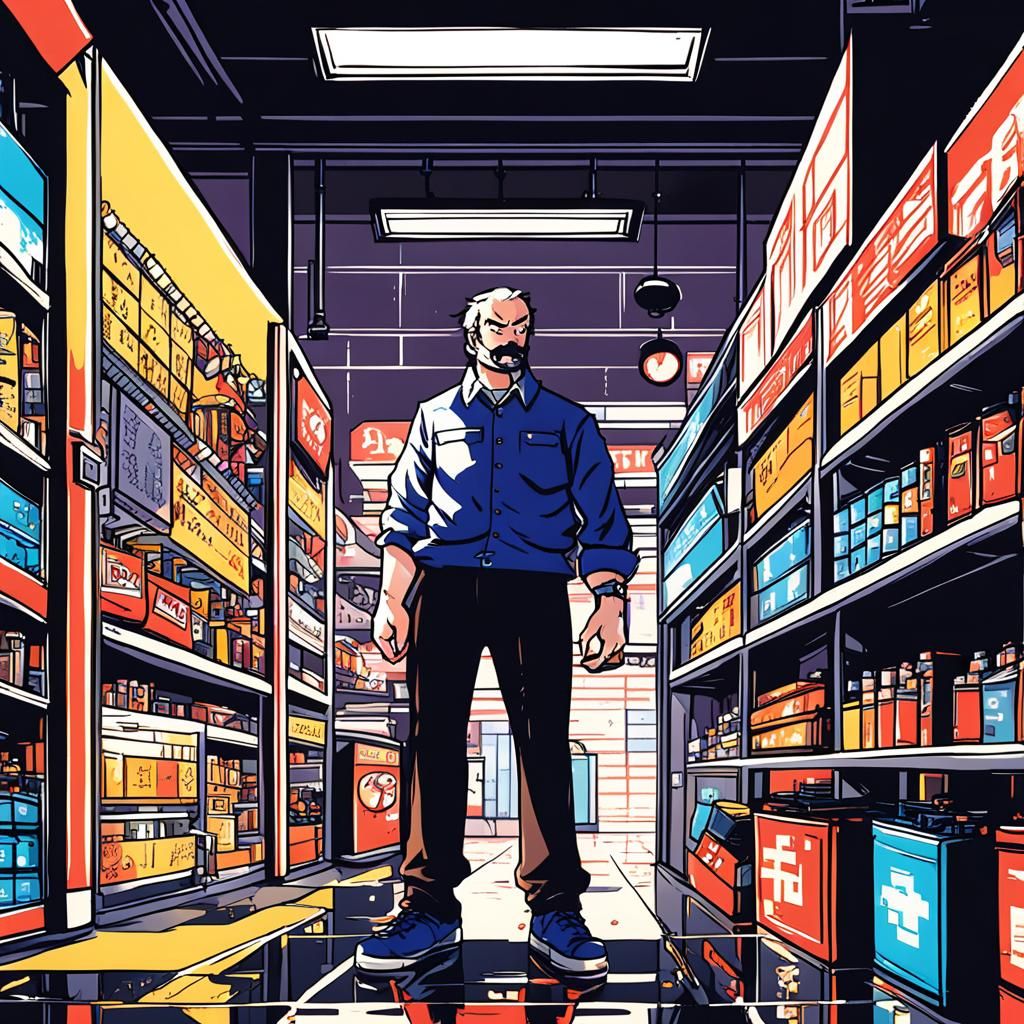 8-Bit Dad Joke Scene in Anime Style