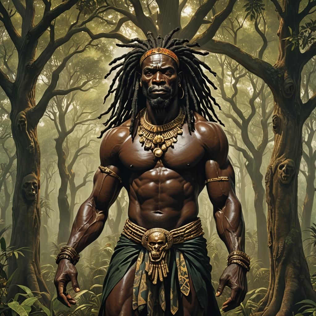 Ogun: African God of Vitality in Hyperdetailed Portrait