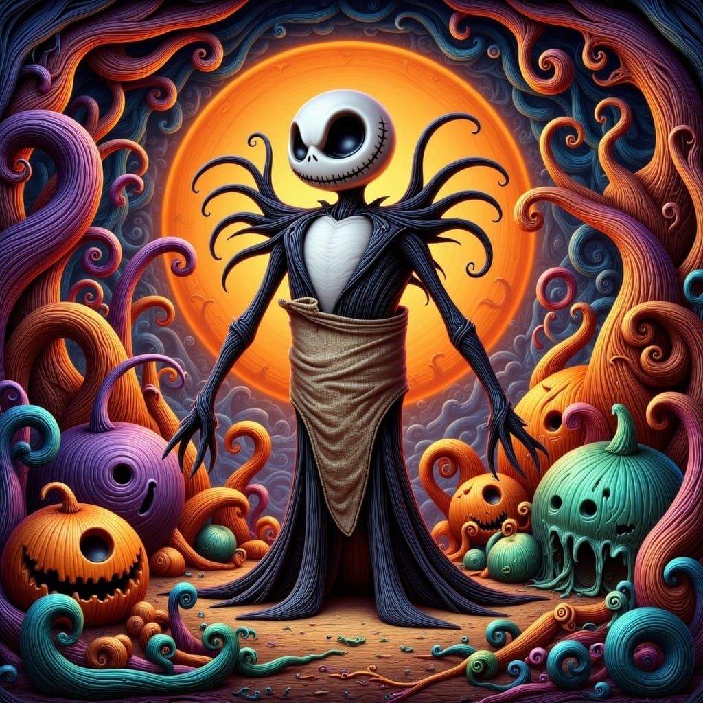 Jack Skellington in Halloween Town: Digital Painting