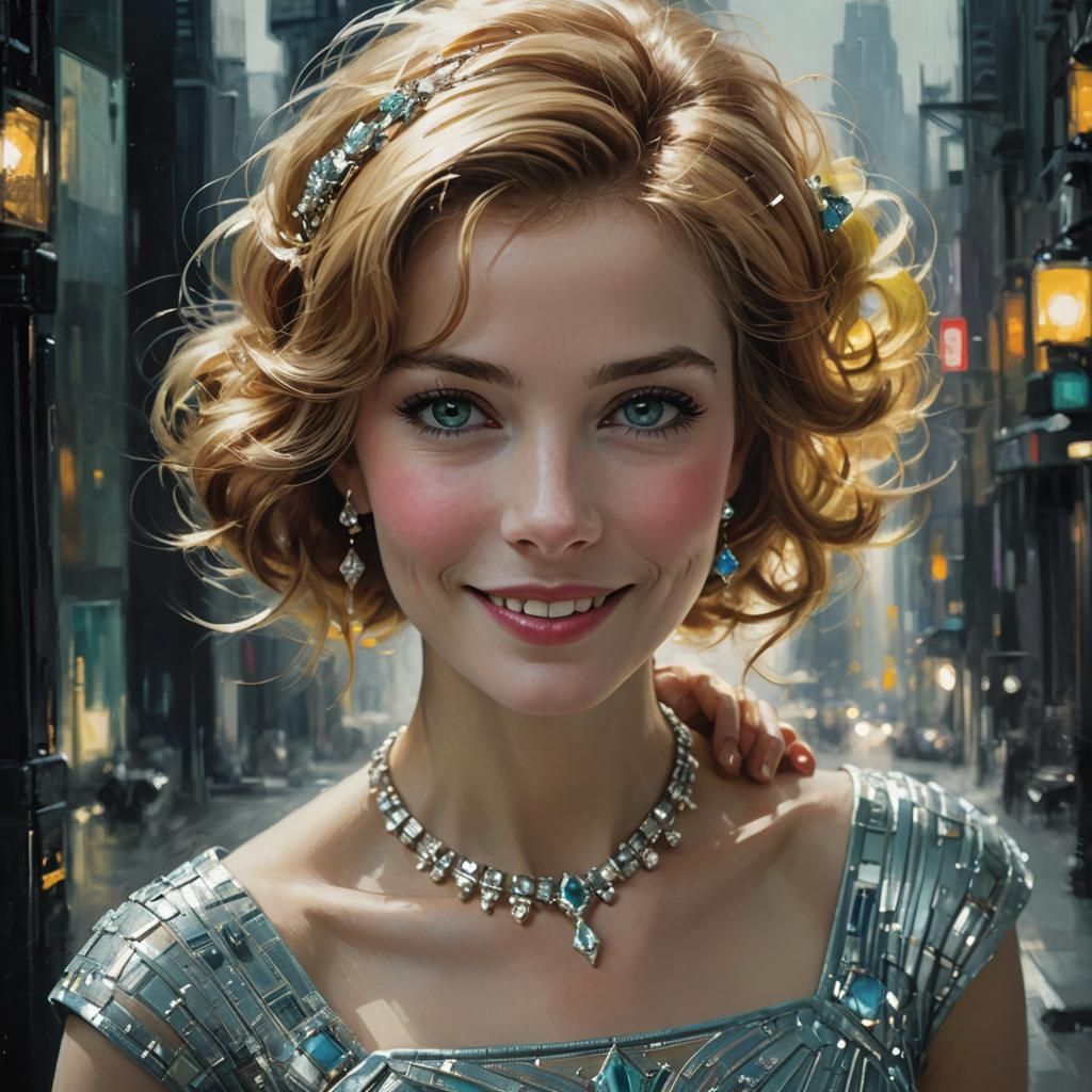 Art Deco Woman with Beehive Hair