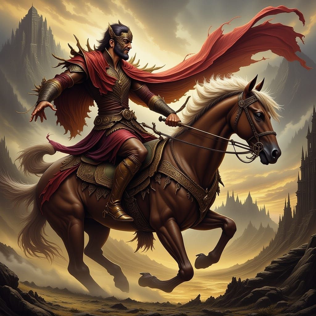 Fantasy Flying Steed in an Enchanted Landscape