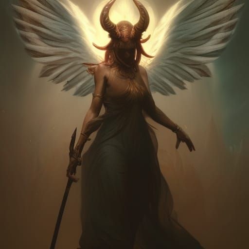 Angelic Demon in Dark Fantasy Style