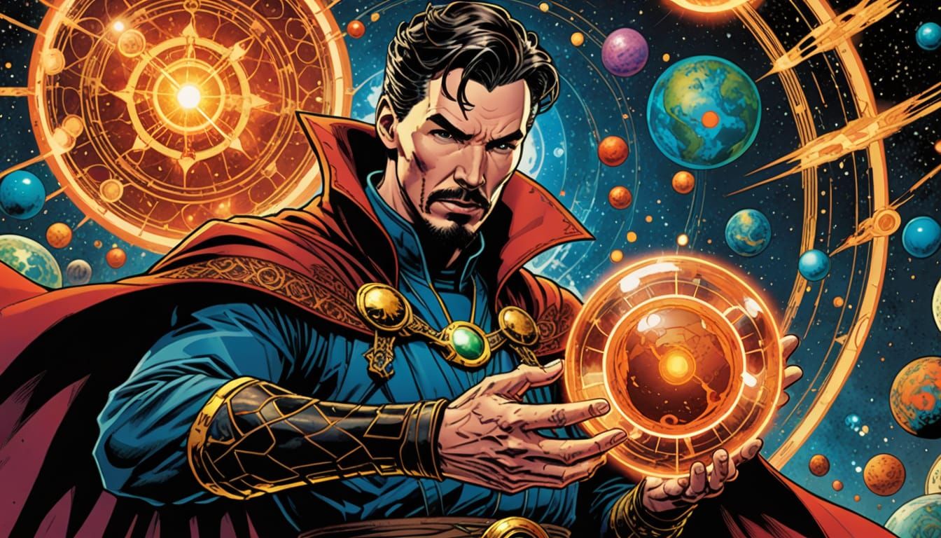 Doctor Strange Marvel Cosmic Artwork in Vibrant Colors