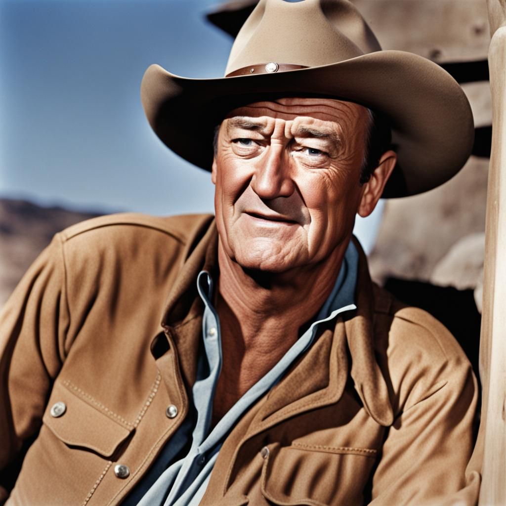 AI Portrait of a Person Resembling John Wayne
