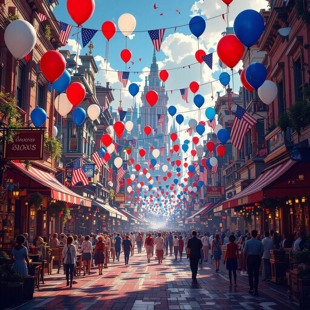 Patriotic 4th July Celebration in 3D Style