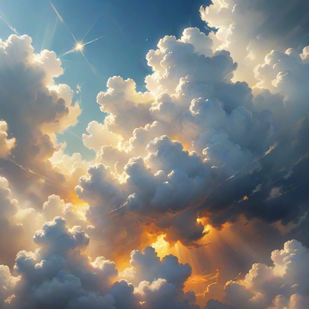 Sarcolemma Surrounded by Clouds in Digital Art