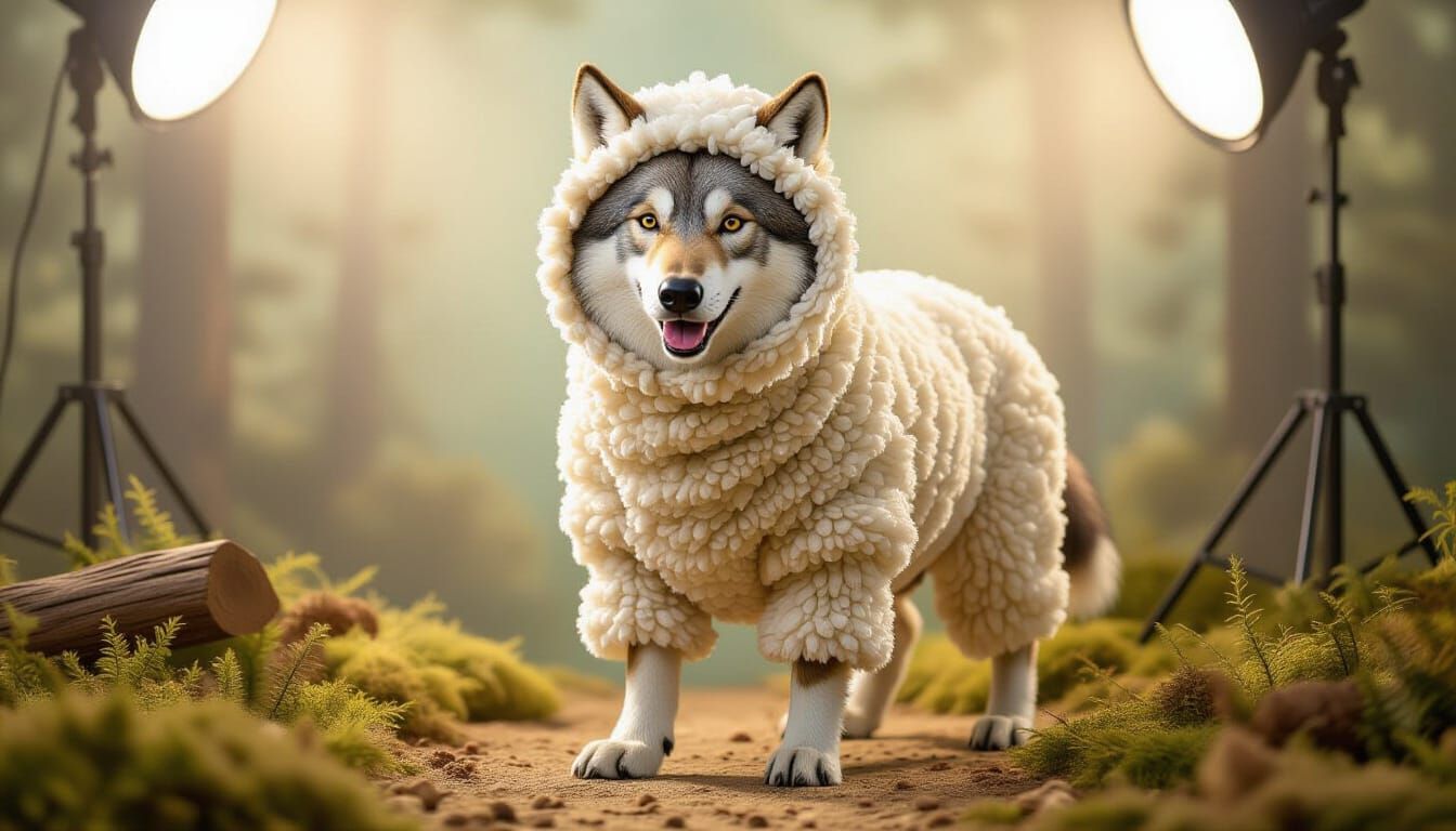 Wolf in Sheep Costume on Diorama
