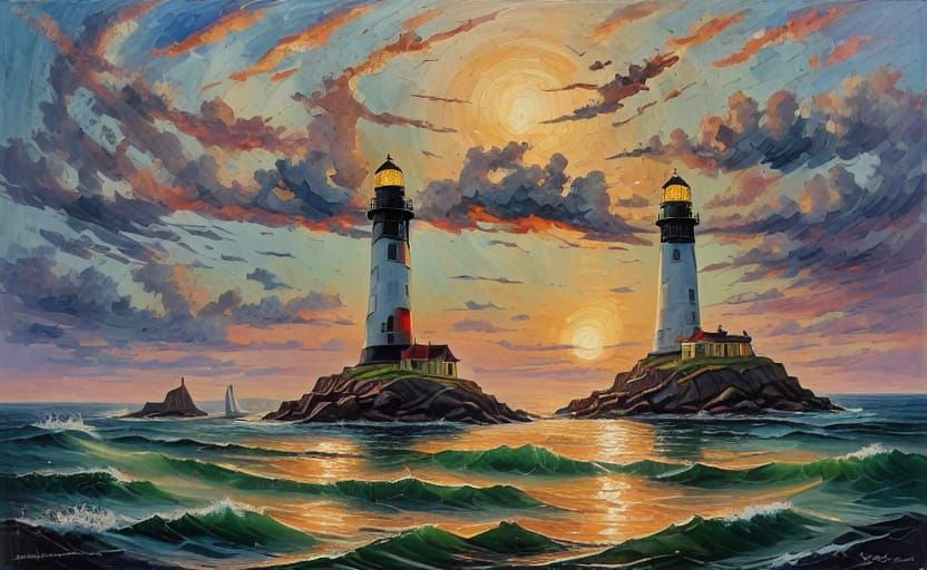 Tranquil Lighthouse Keeper's Cottage on Windswept Cliff