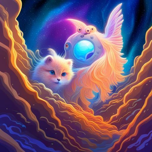 Holographic Cosmic Animal in Ethereal Astral Fantasy