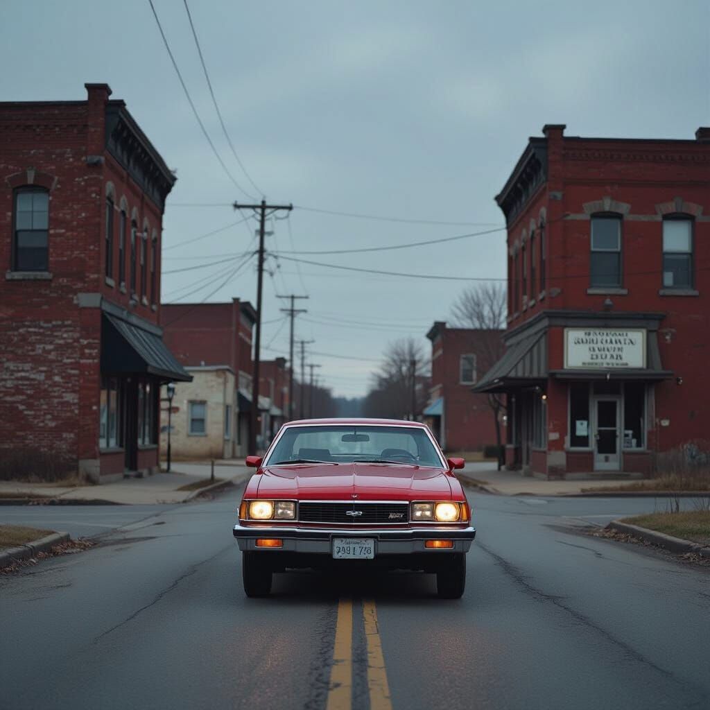 Chevy Cavalier in Post-Industrial Town, Stark Realism