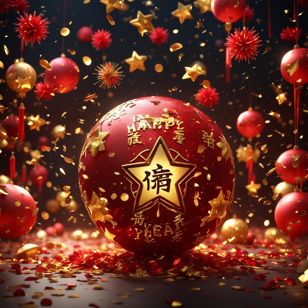 Festive Orb Wishing Happy Chinese New Year
