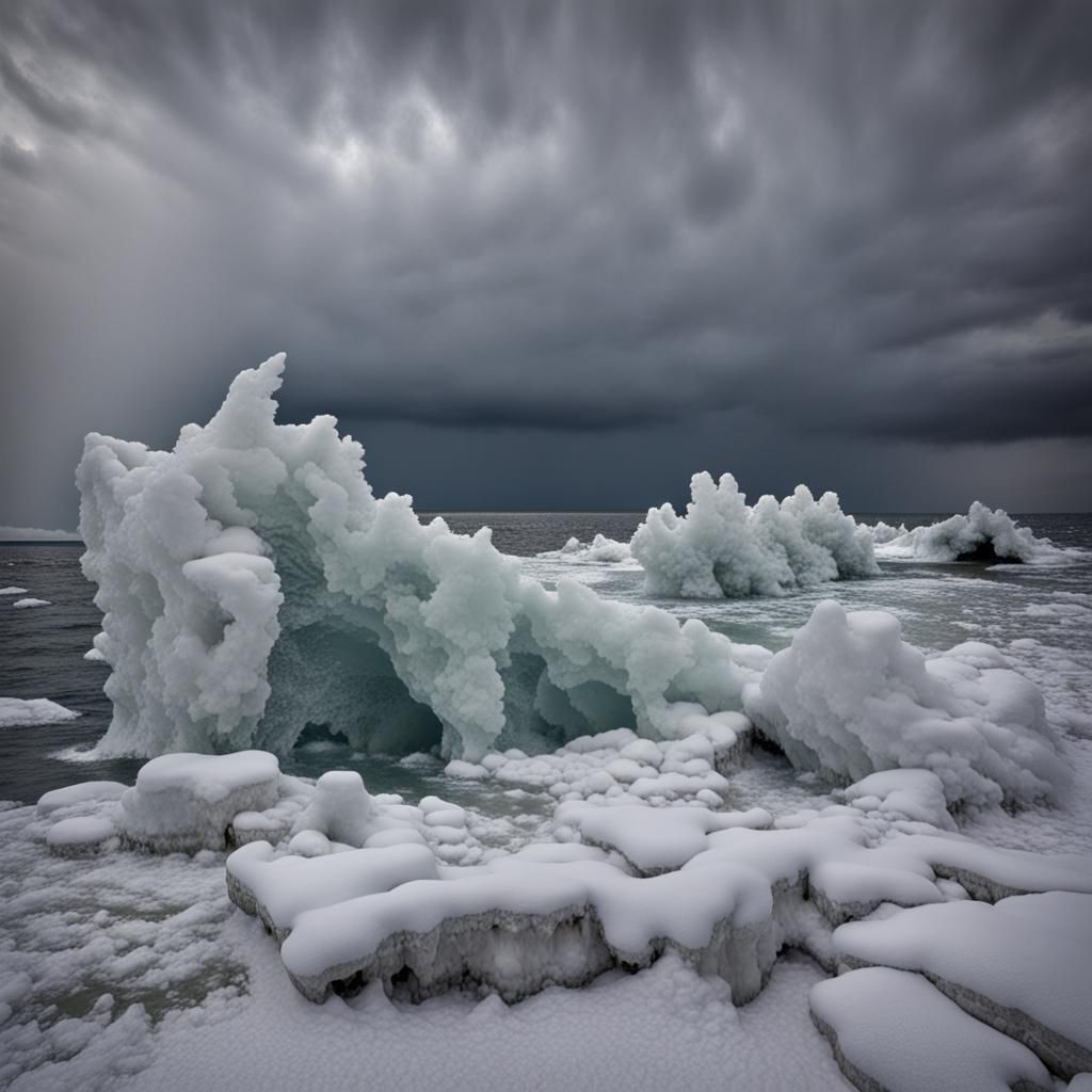 Icy Tempest: A Frozen Landscape