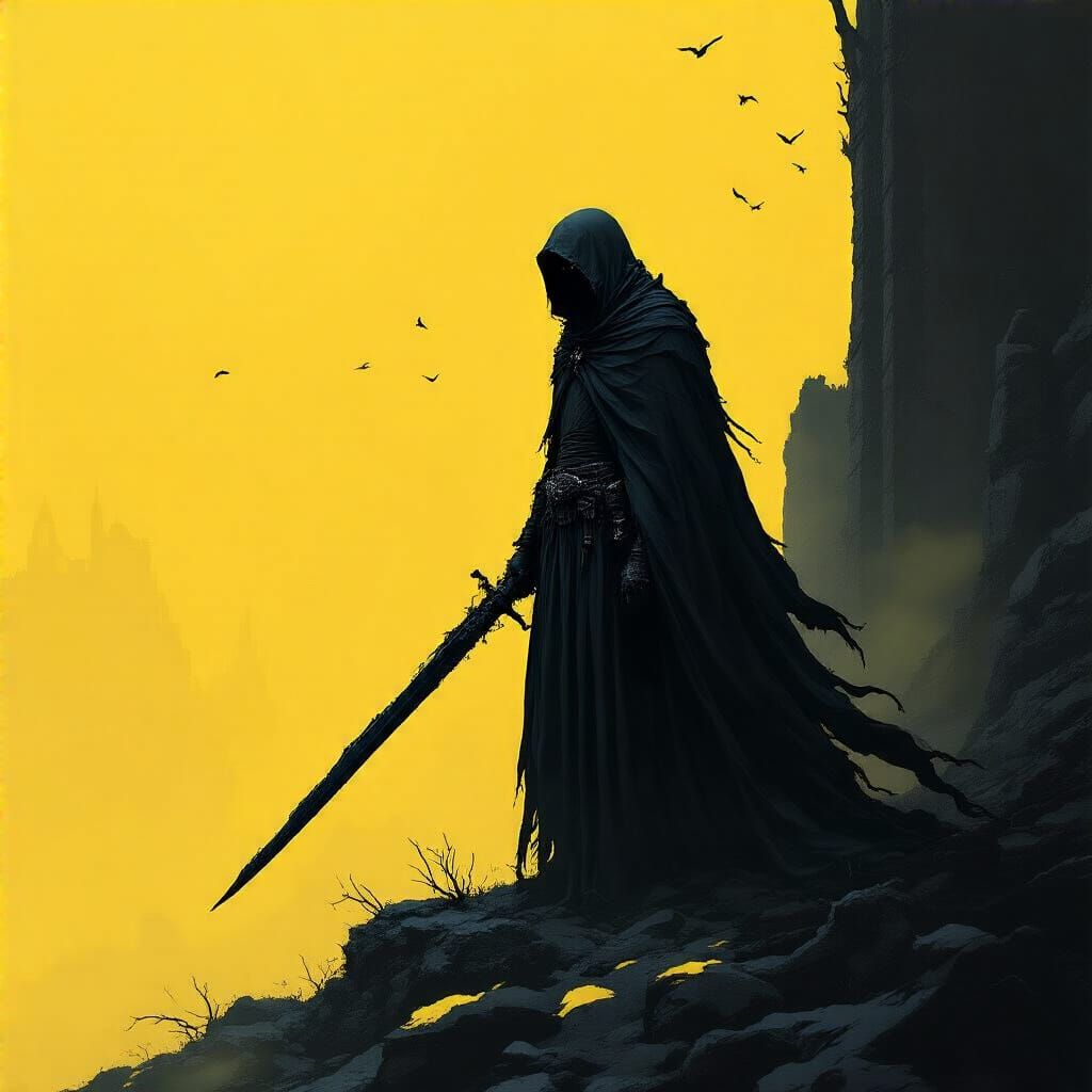 Grimdark Yellow Minimalism Art