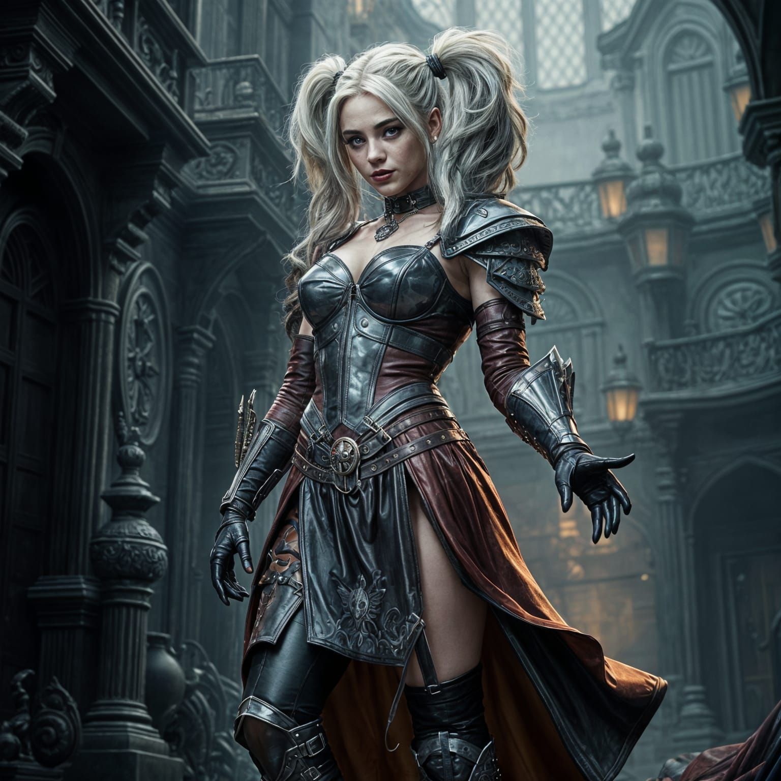 Harley Quinn Warrior Princess in Shiny Armor