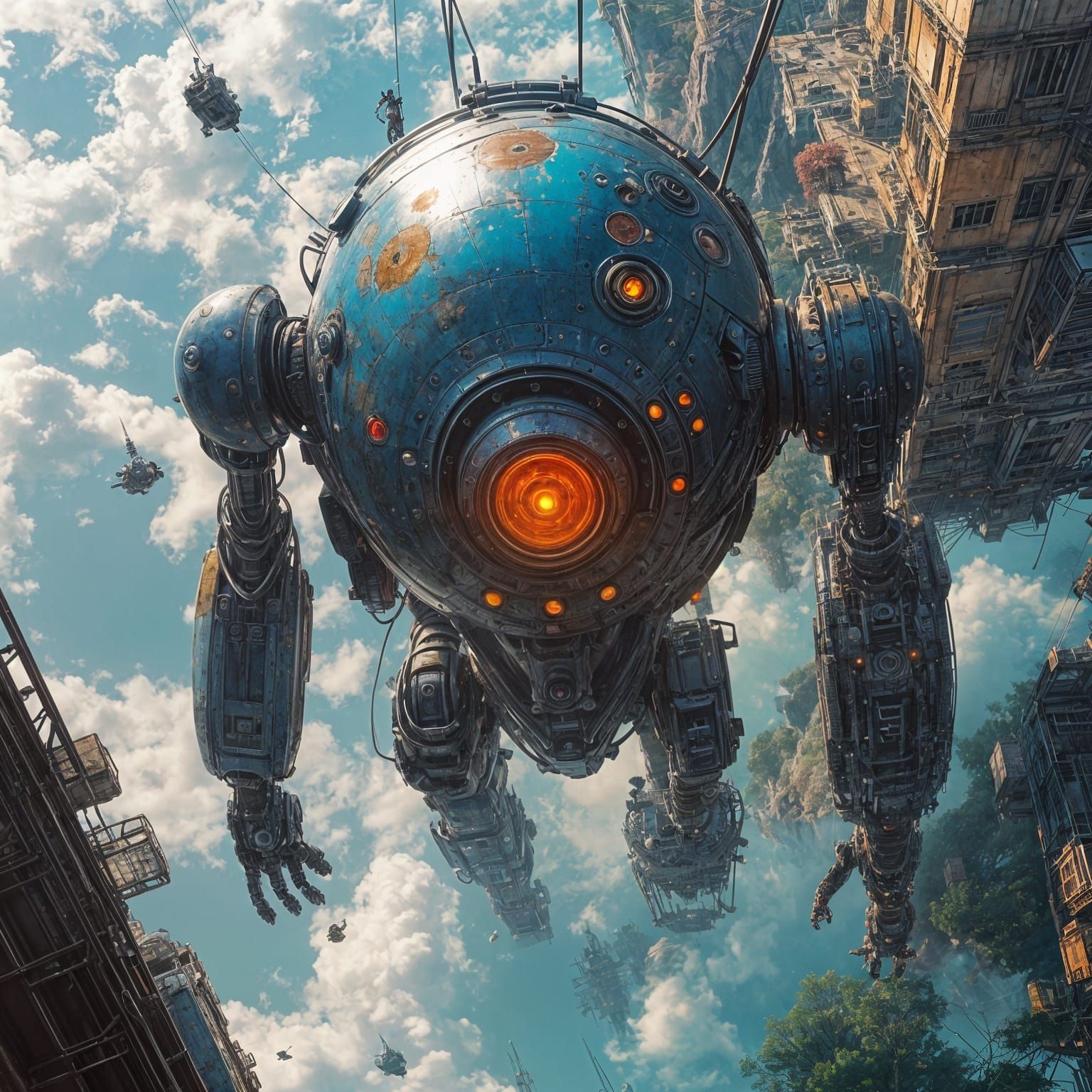 Robotic Masterpiece in Vibrant Colors