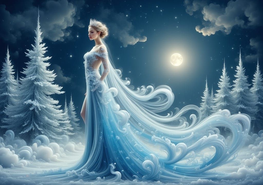 Ethereal Ice Queen in Winter Wonderland