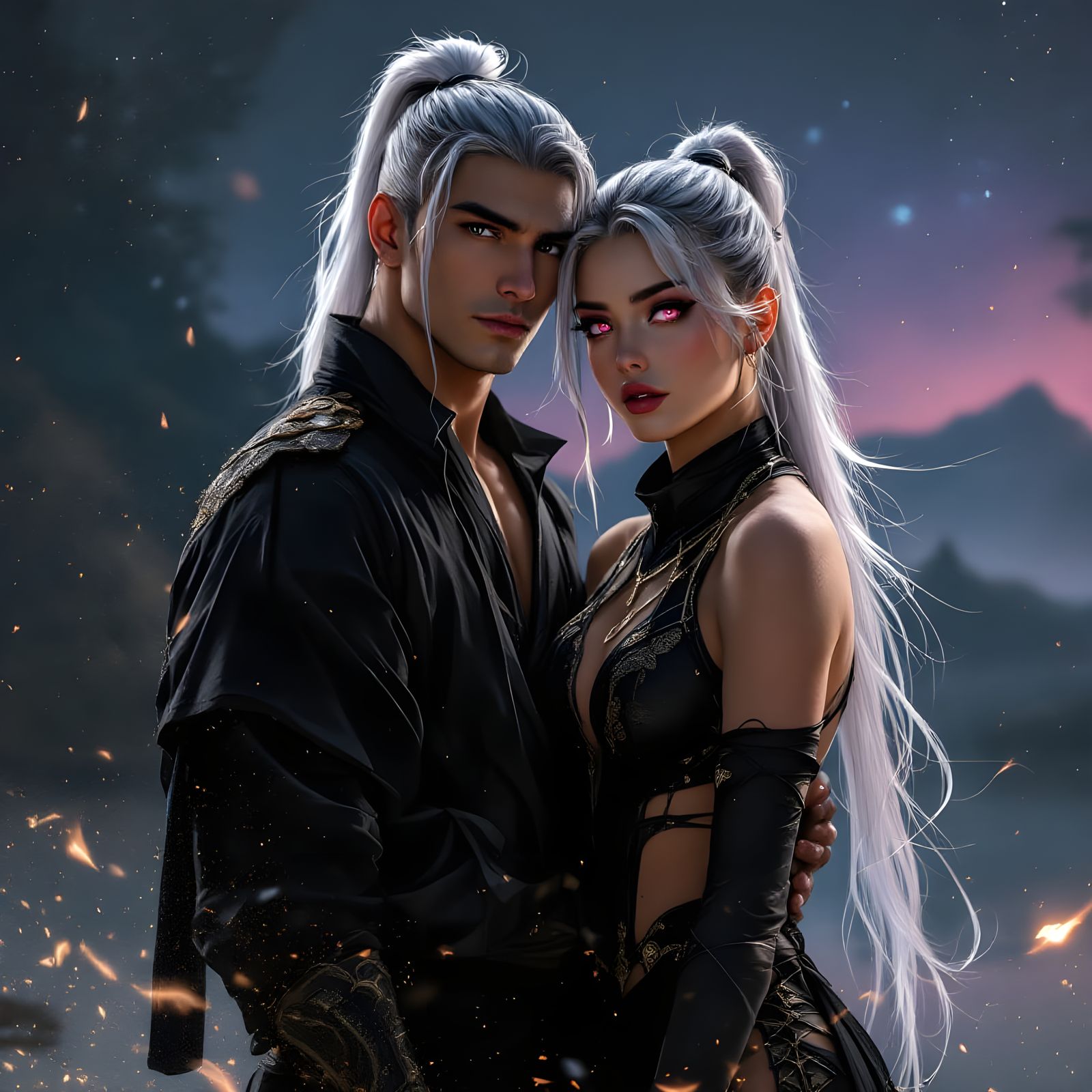 Fantasy Couple Portrait in Intricate Detail