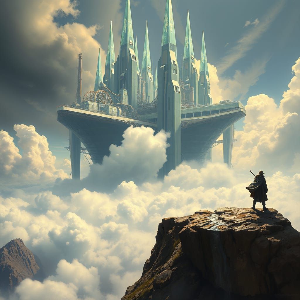 Surreal Futuristic Industrialism Amidst Terraforming Machine...