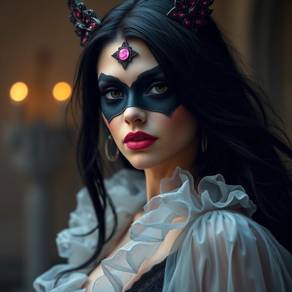 Hyperrealistic Fairy Supervillain in Black