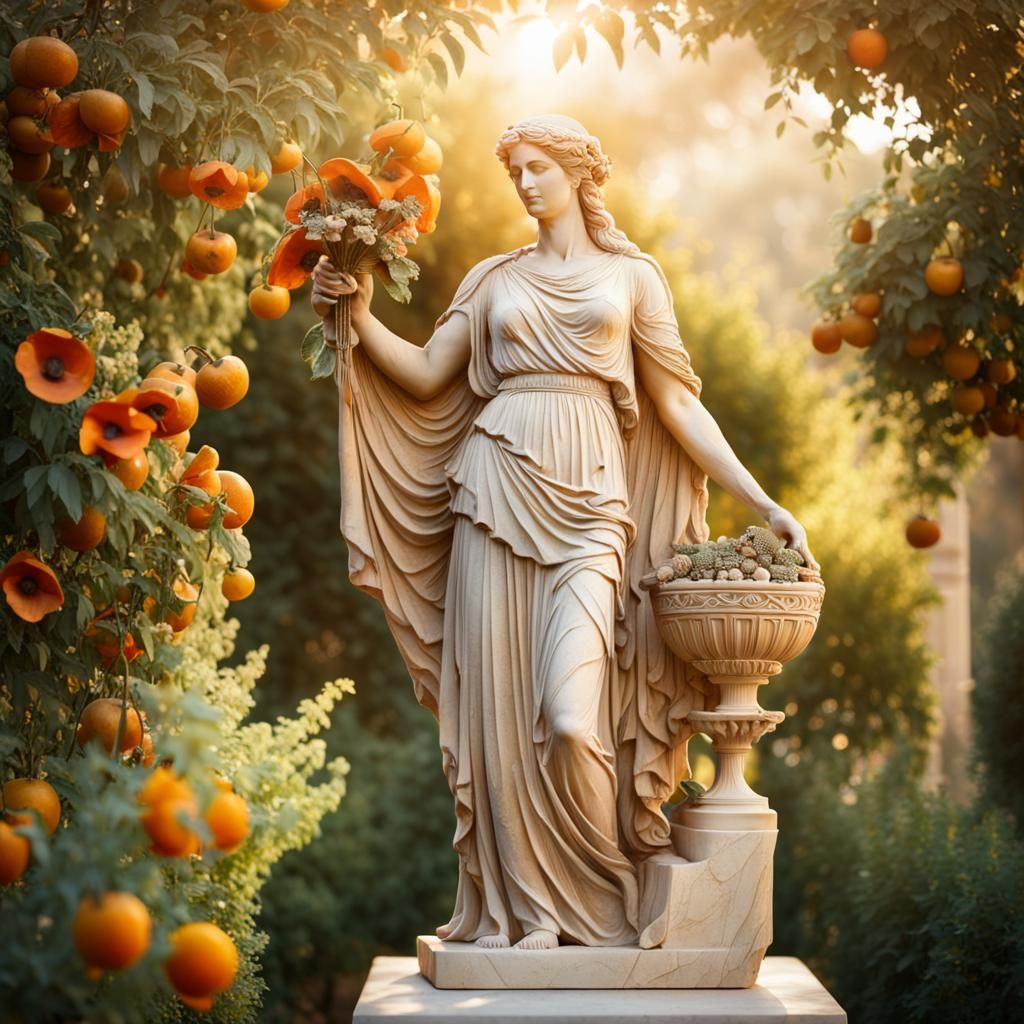 Demeter: Ancient Greek Goddess in Classical Sculpture Style
