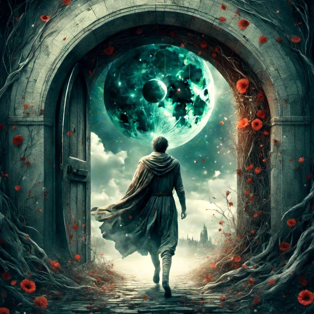 Medieval Man Walks Through Sci-Fi Portal