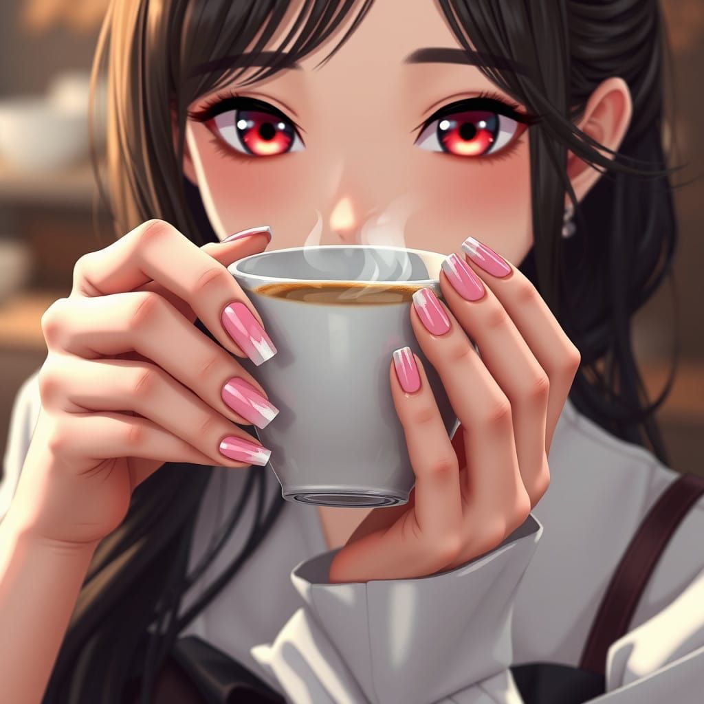 Elegant Anime Girl Showcased in 3D Anime Style with Ultra-Fi...