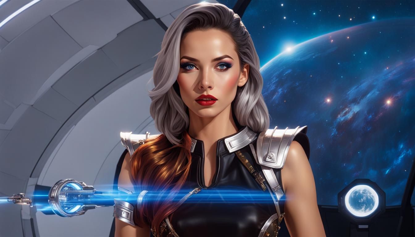 Elf Newscaster in Space, Double Exposure Art