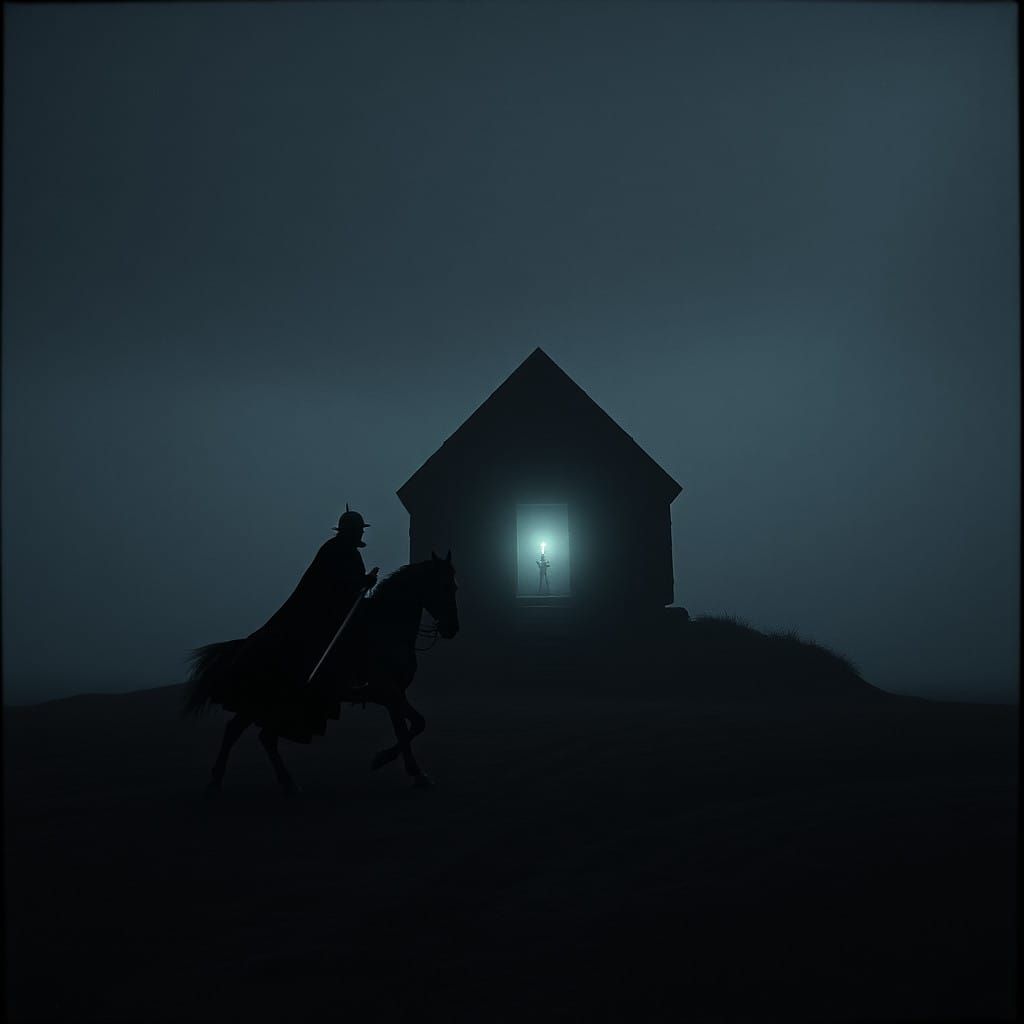 Ethereal Knight Embarks on a Somber Journey to a Secluded Ca...