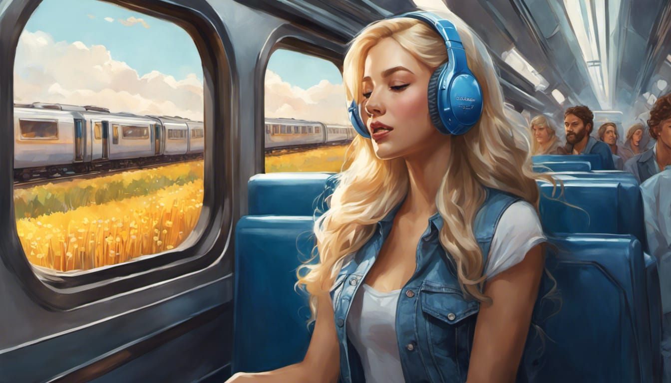 Julie's train commute is so boring so she lets the music tak...