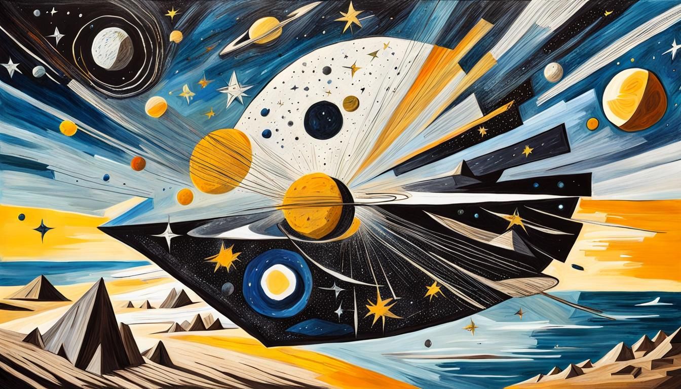 Cosmic Surrealist Masterpiece: Celestial Bodies in Awe-Inspi...