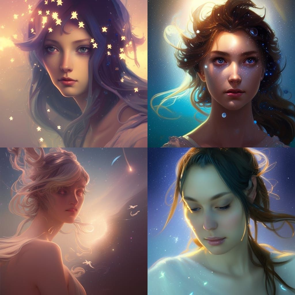 Fairies and Unicorns Under Shooting Stars
