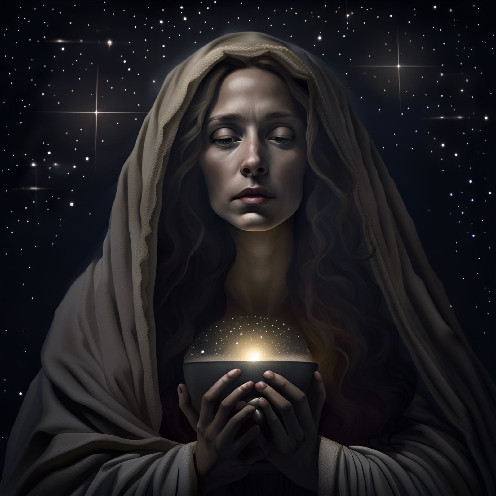 Mary Magdalene in a Starry Night Sky