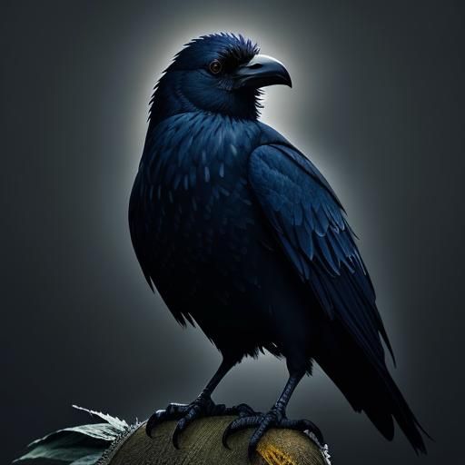 Midnight Crow Feast Under Blue Moon