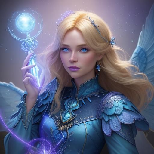 Blonde Witch Casting Spell in Pixar-Inspired 3D Art