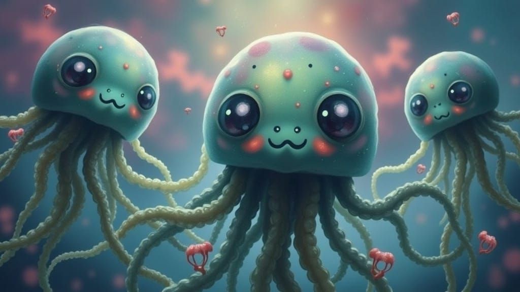 Dreamlike Underwater Realm in Vibrant Gradient